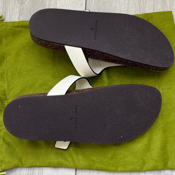 Tory Burch Mellow T-Strap Sandal Color: Blanc/Light Oak Size:10 - Picture 6 of 6